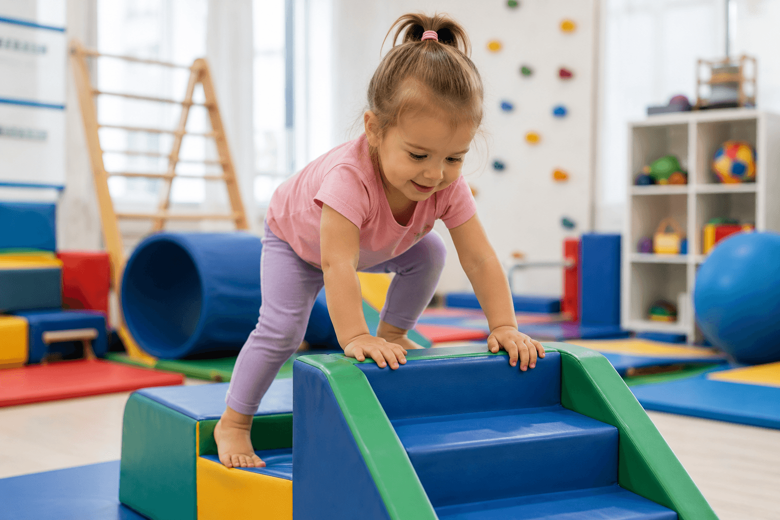 Therapist and child in a play-based session at an ABA therapy clinic